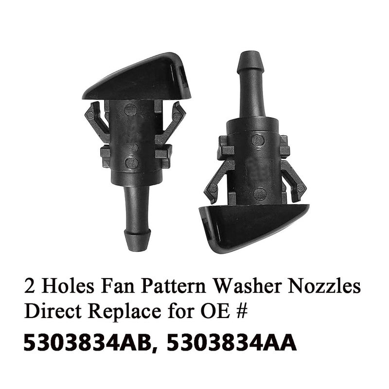 AMFRNE 5303834AB Patriot Premium Wiper Washer Nozzles Fit for 2008-2017 Jeep Patriot MK74 Windshield Washer Fluid Jet Nozzle | Easy to Install | 2 Pack, Ref 5303834AA, Replace for Jeep Patriot Accessories - Image 2